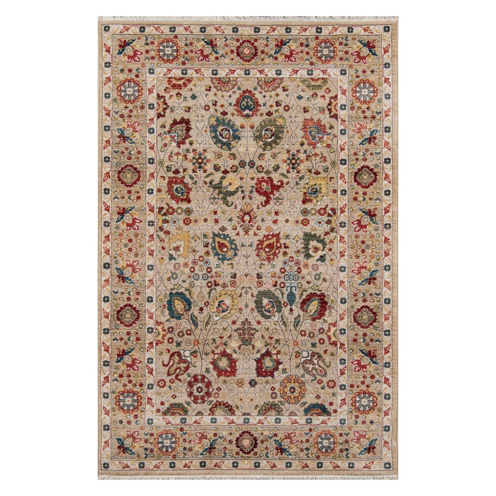 5'x7'5in Floral Loomed Area Rug Ivory - Momeni