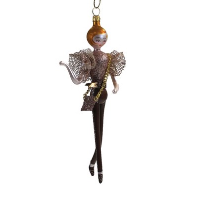 Italian Ornaments 7.0" Lorene In Brown Legging Ornament Italian Diva Lady  -  Tree Ornaments