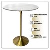 Leisuremod Verve 27" Round Bar Height Dining Table - Stone Top with Brushed Gold Pedestal Base Counter Height Table for Kitchen, Home, and Pub - 4 of 4