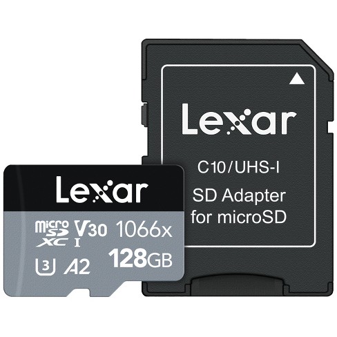 Lexar 128 Go Professional 1000x UHS-II Microsdxc Memory Carte avec  adaptateur SD