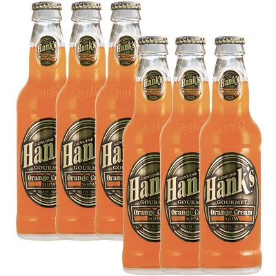 Hank's Genuine Gourmet Orange Cream Soda, 12 fl oz Bottles – Premium Craft Soda with Citrus, Creamy Flavor – Nostalgic Creamsicle Taste, Pack of 6
