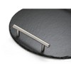 Uber Appliance Round Slate Stone Serving Tray with stainless steel Handles kit - 4 of 4