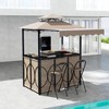 Tangkula 3-Piece Outdoor BBQ Canopy w/ Bar Table & 2 Foldable Bar Chairs Set for Patio - 2 of 4