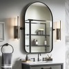 MAYEERTY 36x24in Wrought Iron Rounded Arch Black Swivel Metal Hanging Mirror - 2 of 4