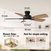 TALOYA Ceiling Fans with Lights and Remote, 46 Inch Low Profile Ceiling Fan with Light, Flush Mount, Reversible, 3CCT, Dimmable Black - 3 of 4