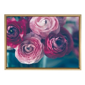 18" x 24" Sylvie Yours Truly Framed Canvas by Kristy Campbell Gold - Kate and Laurel: Modern Botanical Art for Wall Display - 1 of 4