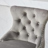 Kumasinova 25.9"H Swivel Bar Stools with Button Tufted Back,Set of 2,Luxury Velvet Barstools Dining Chairs with Chrome Nailhead Trim - 4 of 4