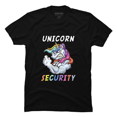 Men's Design By Humans Halloween Dad Mom Daughter Adult Costume - Unicorn Security By MINHMINH T-Shirt