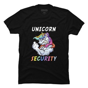 Men's Design By Humans Halloween Dad Mom Daughter Adult Costume - Unicorn Security By MINHMINH T-Shirt - 1 of 4