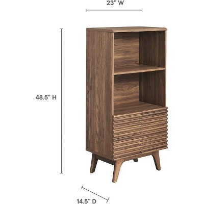 Walnut Mid-Century Modern Display Cabinet Bookshelf