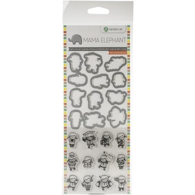 Mama Elephant Clear Stamp & Die Set 4.125"X10.5"-Mini Girl Agenda