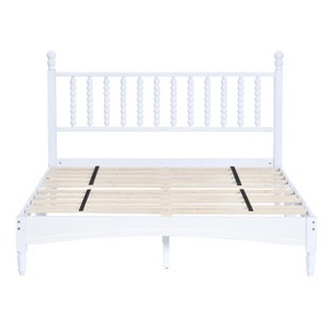 NicBex Queen Size Wood Bed Frame with Headboard,Wood Slat Support,Large Under Bed Storage,1000 Lb Capacity,White - 1 of 4