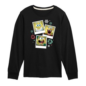 Boys' - SpongeBob SquarePants - Christmas Photo Collage Long Sleeve Graphic T-Shirt - 1 of 4