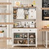67.7"H Pantry Storage Cabinet with Sliding Barn Doors & Adjustable Shelf, Sideboard Buffet Cabinet - 4 of 4