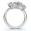 Pompeii3 Certified 6Ct Abstract 3-Stone Diamond Ring 14k White Gold Lab Created - 2 of 4
