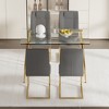 5-Piece Dining Set with Rectangular Tempered Glass Table and 4 Chairs for Kitchen, Dining Room - 2 of 4