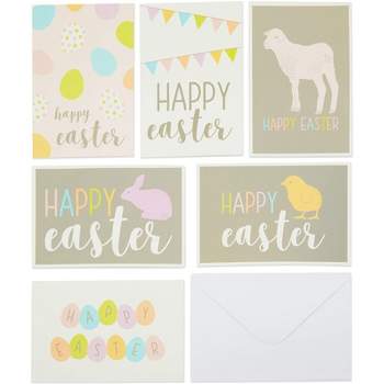 Best Paper Greetings 36-Pack Happy Easter Blank Greeting Cards Bulk Set with Envelopes, 6 Designs (4 x 6 In)