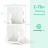 Costway Kids Rotating Bookshelf 2 Tier Freestanding 360° Revolving Display Storage Rack White/Pink - 3 of 4