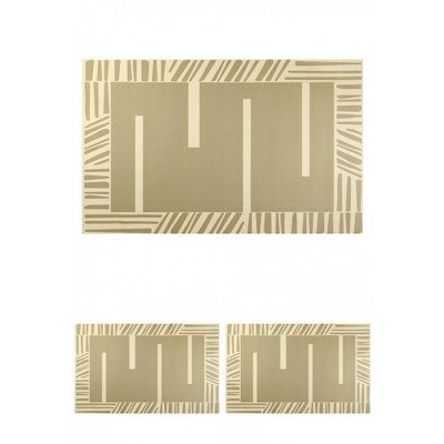 Unique Bargains Abstract Geometric Pattern Waterproof Non-Slip Kitchen Rugs