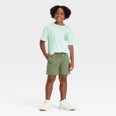 Детские Cat & Jack Boys' Beach Short Sleeve Oversized Graphic T-Shirt - Cat & Jack™ Mint Green M — фото 4