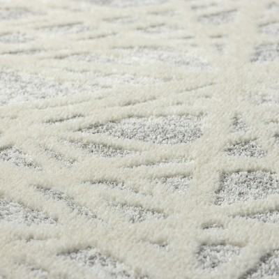 Gray and Beige Abstract Geometric 4x5 Area Rug
