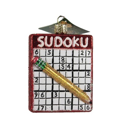 Old World Christmas 3.5" Sudoku Numbers Game  -  Tree Ornaments