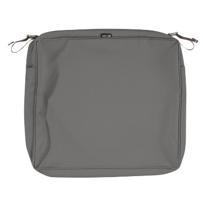 21" x 19" x 3" Montlake Water-Resistant Patio Seat Cushion Slip Cover Light Charcoal Gray - Classic Accessories