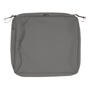 21" x 19" x 3" Montlake Water-Resistant Patio Seat Cushion Slip Cover Light Charcoal Gray - Classic Accessories - 1 of 4