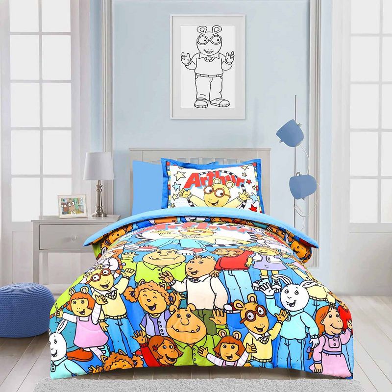 Original Arthur Ultra Soft Comforter/Sham Set for Boys, Girls, Baby, Kids, Toddler, Teen-Say Hey Theme Printed-Cotton Kids Bedding - Twin Size, 1 of 7