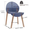 Modern Armless Outdoor Chair Set of 4, All-Weather Patio Accent Seating with Sturdy Wood Legs for Porch, Garden or Balcony-The Pop Home - 3 of 4