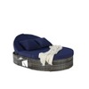 Outdoor Patio Round Daybed with Adjustable Backrests, Foldable Cup Trays, and Cushions - Reclining Wicker Rattan Sun Bed with Pillows - 3 of 4