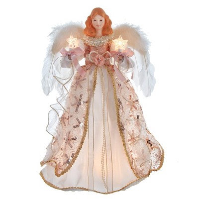 Kurt Adler 16-Inch UL 10-Light Boho Chic Angel Tree Topper