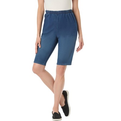 Woman Within Plus Size Fineline Denim Short