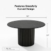 PexFix 52" Wood Round Dining Table Kitchen Table for 4-6 with Arc-Shaped Edge Top & Concave Cylinder Legs for Living/Dining Room Coffee Office Black - 4 of 4