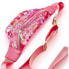 Packed Party Clear Pink Confetti Belt Bag, Fashionable Designer Fanny Pack For Women, Nylon Bum Bag With Adjustable Strap and Small Pouch, Great For - image 4 of 4