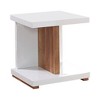 22" End Table with Two-Tone Design, High Gloss Finish, and Open Bottom Shelf for Modern Living Room - 2 of 4