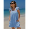 EXLURA Women's Summer Casual Ruffle Sleeveless Rompers 100% Cotton Loose Shorts Jumpsuit Overalls Beach Vacation Outfits 2025 - 3 of 4