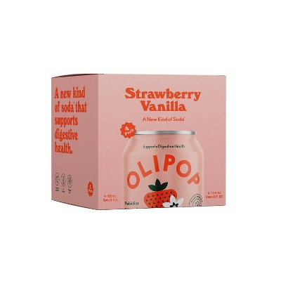 OLIPOP Strawberry Vanilla Prebiotic Soda - 4ct/12 fl oz_1