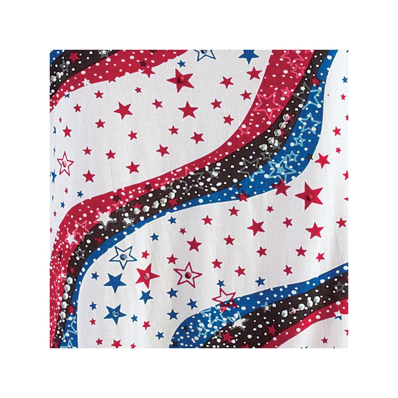 Collections Etc Stars and Stripes 3/4 Sleeve Sequin Sharkbite Top - 4th of July, Patriotic Clothing, 4 of 5