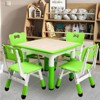 COZONY Adjustable Kids Table with 4 Chairs, 23" Toddler Activity Table Set for Ages 2-10, Preschool Playroom Desk with Non-Slip Legs & Graffiti Top - 4 of 4