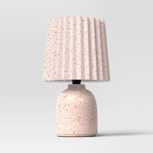 Mini Printed Ceramic Base Table Lamp with Printed Pleated Shade - Room Essentials™ - 1 of 4