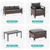Sonkuki 6 Pieces Patio Sofa & Ottomans & Chair & Coffee Table Set, Conversation Couch with Sand Cushion - 3 of 4