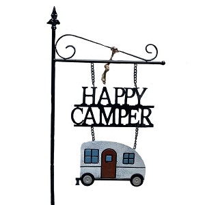 Direct International 32.0 Inch Happy Camper Poke Vacation Site Decor Decorative Garden Stakes - 1 of 3