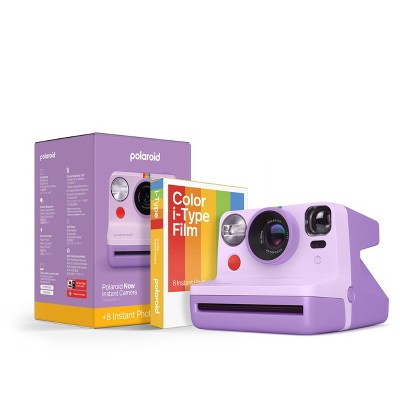 Polaroid Now Gen 2 Instant Camera + Color Film Bundle (8 Photos) - Purple
