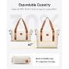 LUGGEX Travel Bags for Woman, Expandable Weekender Carry On Bag, Overnight Tote Bag with Toiletry Bag, White Brown - 4 of 4