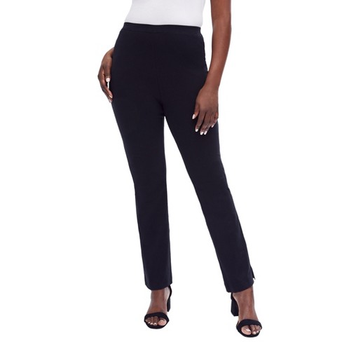 Jessica London Women's Plus Size Straight Leggings, 3x - Black : Target