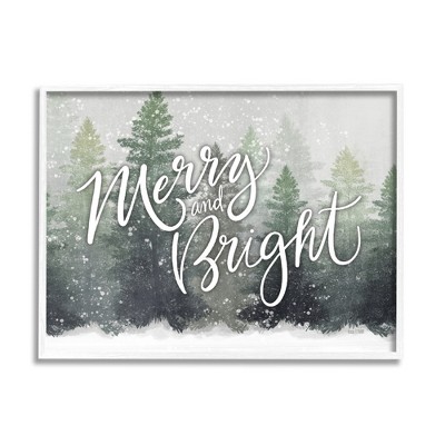 Stupell Industries Merry & Bright Winter Forest Framed Giclee Art