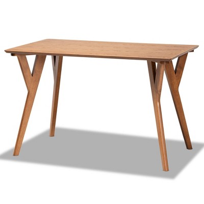 Odessa Mid-Century Modern Walnut Brown and Gray 3-Piece Dining Nook Set