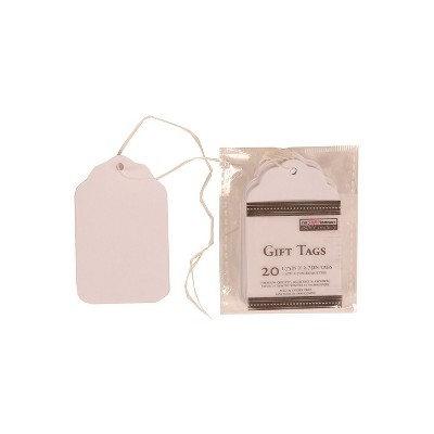 JAM Paper Gift Tags with String Extra Small 1 3/4 x 2 3/4  White 91927629