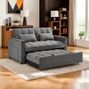 Resenkos 54 Inch Adjustable Backrest Sofa, Sofa Bed, Futon Sofa with Double Armrest and Pouch, Variable Bed for Living room, Bedroom, Gray - 2 of 4